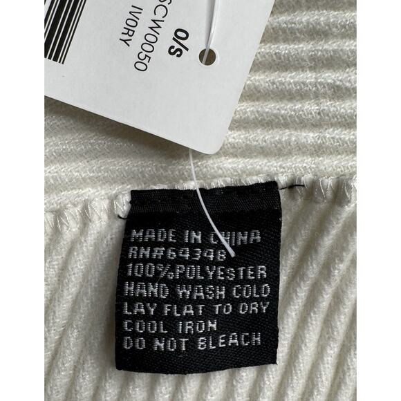 Kim Rogers Ivory Winter Knit Scarf Shawl Wrap 100% Polyester 84” X 25” New - Picture 5 of 7